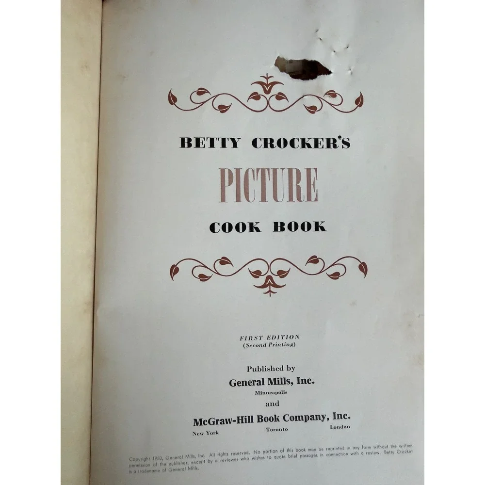 Vintage 1950 Betty Crocker's Picture Cook Book First Edition Second Printing